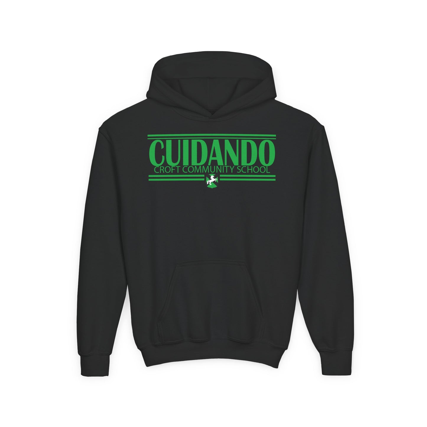 Cuidando Youth Hooded Sweatshirt - Stylish School Spirit Wear, Perfect for Students, Gifts for Graduations, Casual Everyday Use
