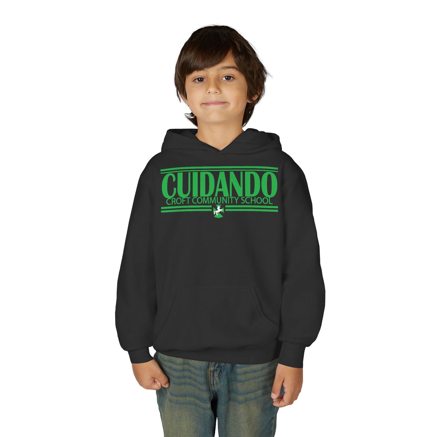 Cuidando Youth Hooded Sweatshirt - Stylish School Spirit Wear, Perfect for Students, Gifts for Graduations, Casual Everyday Use