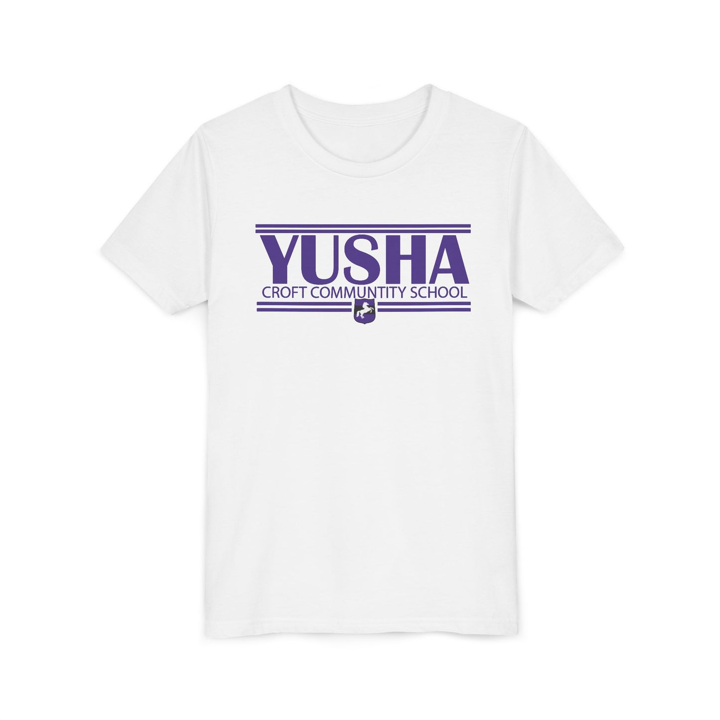 Copy of Yusha white lettering purple t shirt