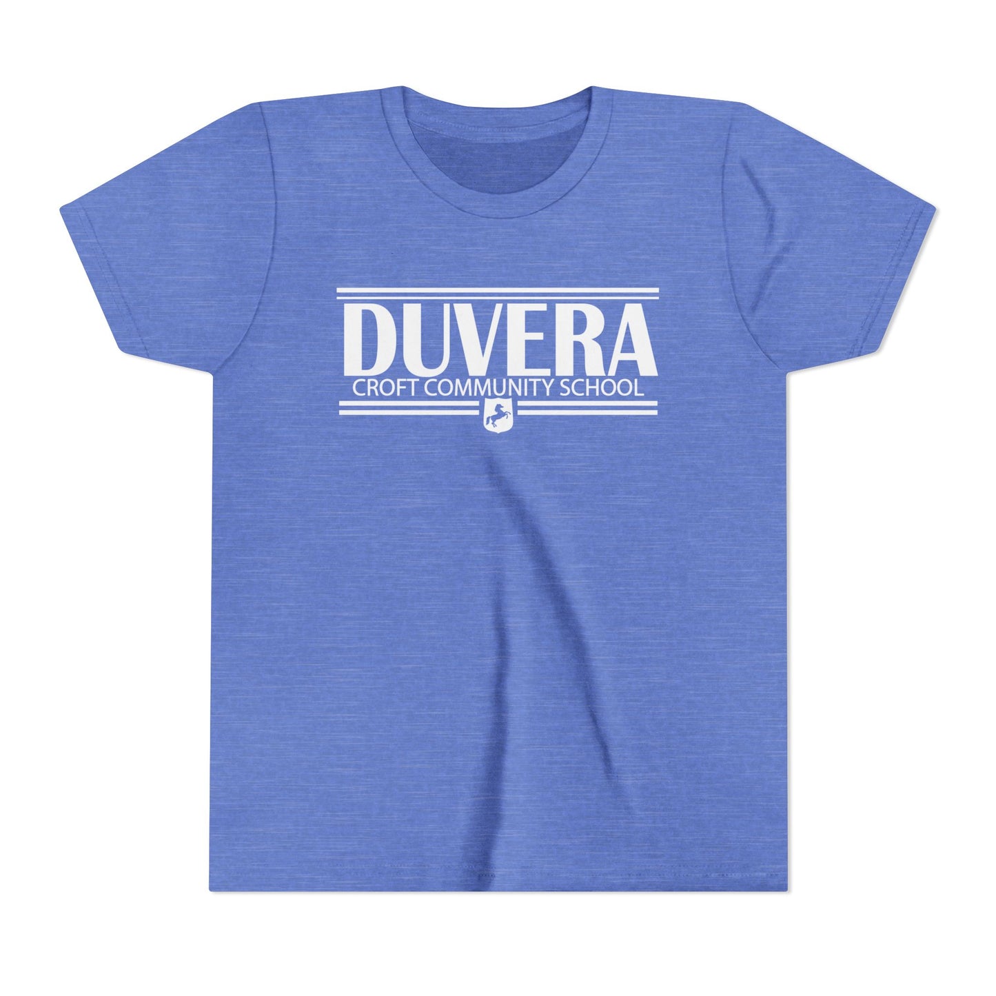 Duvera white lettering blue t shirt