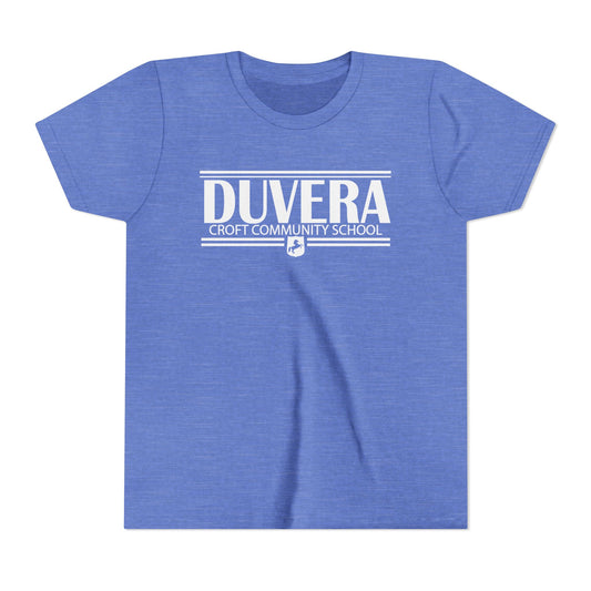 Duvera white lettering blue t shirt