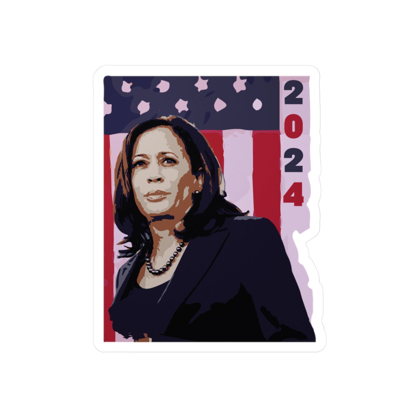 Kamala Harris 2024 Kiss Cut Sticker