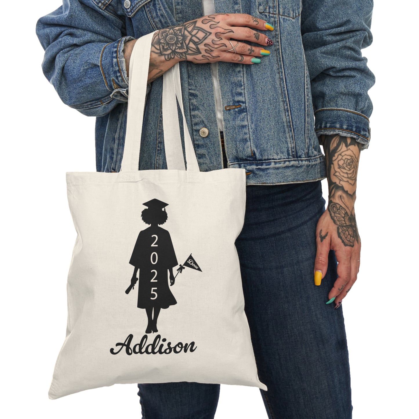 Canvas Tote Bag Graduation Afro Lady