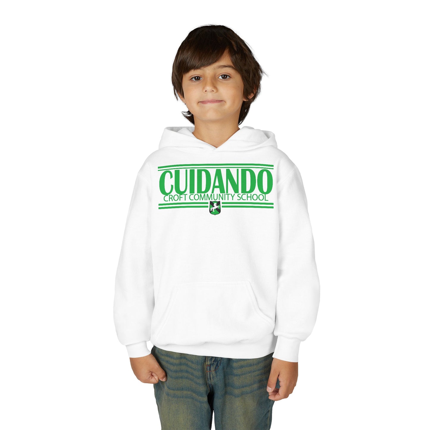 Cuidando Youth Hooded Sweatshirt - Stylish School Spirit Wear, Perfect for Students, Gifts for Graduations, Casual Everyday Use