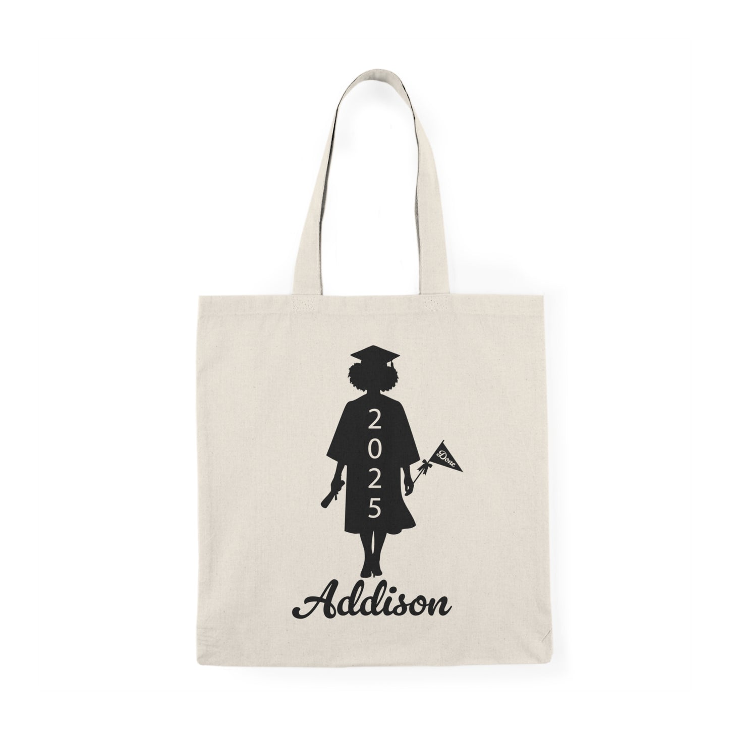Canvas Tote Bag Graduation Afro Lady